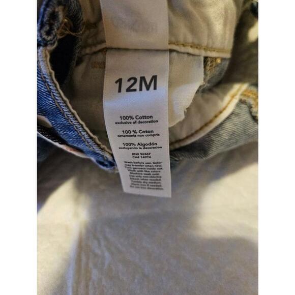 OshKosh B'Gosh Denim Overalls Baby size 12 Months Polka Dots Blue - Picture 4 of 10